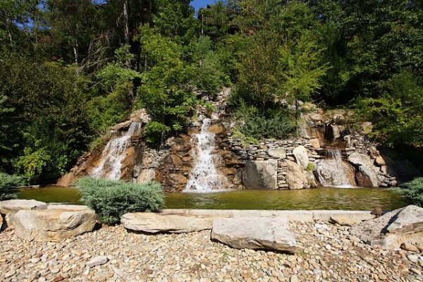 Waterfall at Rocky Top Memories, a 2 bedroom cabin rental located in Pigeon Forge
